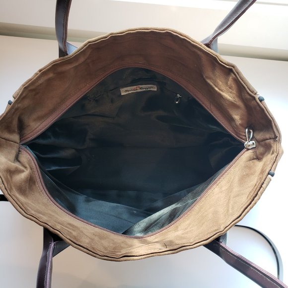 Mad Bags Handmade Natural Taffeta Silk Embroidered Flower Shoulder/Hand Bag - Picture 5 of 9